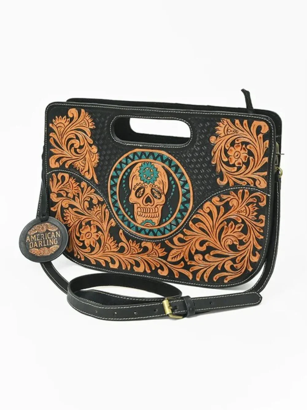 American Darling Western Sugar Skull Satchel - Picture 2 of 7